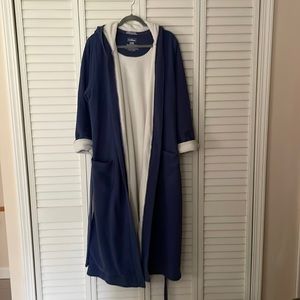 Heavyweight fleece lined long bathrobe